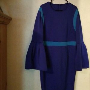 Rotita brand blue color block dress sz 18 NEW